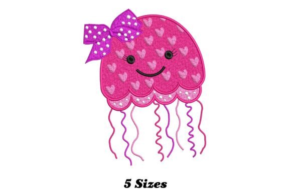 Cute Jellyfish: A Playful Yet Professional Embroidery Design for Small Business Merch