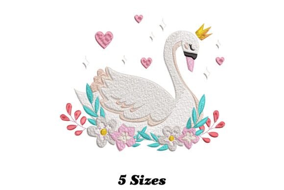 Swan Bird: Elegant & Playful Holiday Embroidery